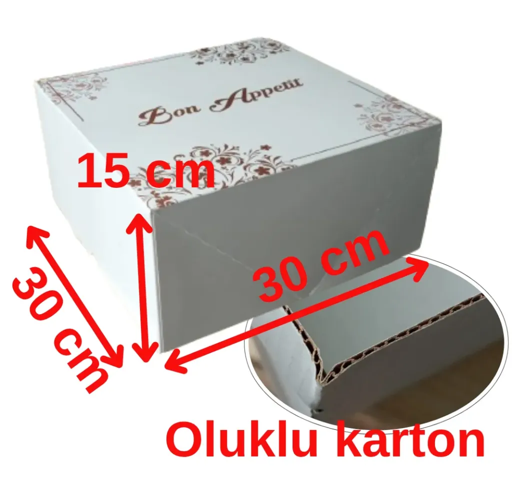 NST Pasta Kutusu Cift Katlı 50 Stk 30x30x15/25cm