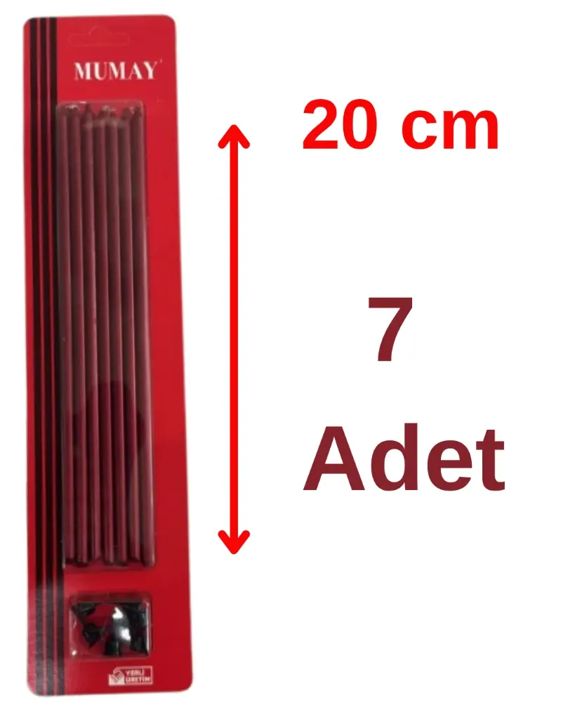 Mum 20cm Kirmizi (7 stk)